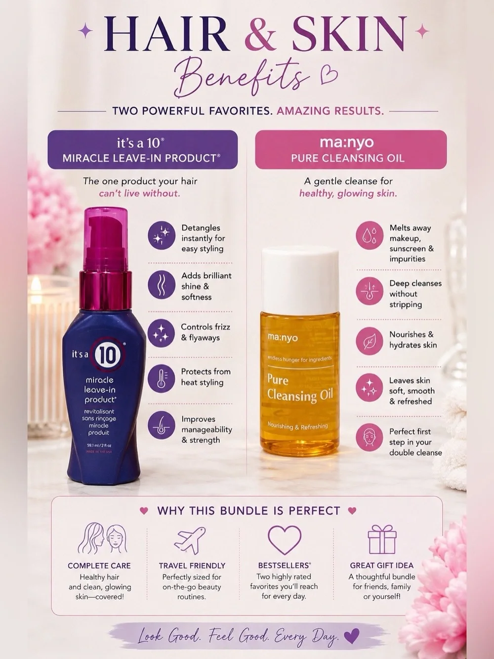 It’s a 10 Miracle Leave-In Product 2 oz + ma:nyo Pure Cleansing Oil Mini Beauty